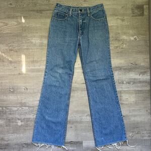 Texwood Vintage Raw Hem Flare Leg Light Wash Blue Jeans Size 29 Women's
